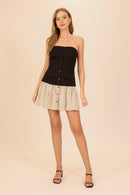 Contrast Strapless Dress