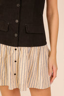 Contrast Strapless Dress