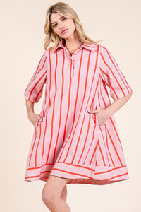 Striped Shirt Dress
