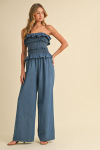 Ruffled Tube Jumpsuit