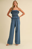 Ruffled Tube Jumpsuit