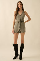 Denim Vest Romper
