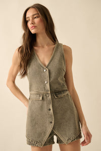 Denim Vest Romper