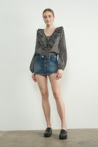 V-Neck Ruffled Blouse