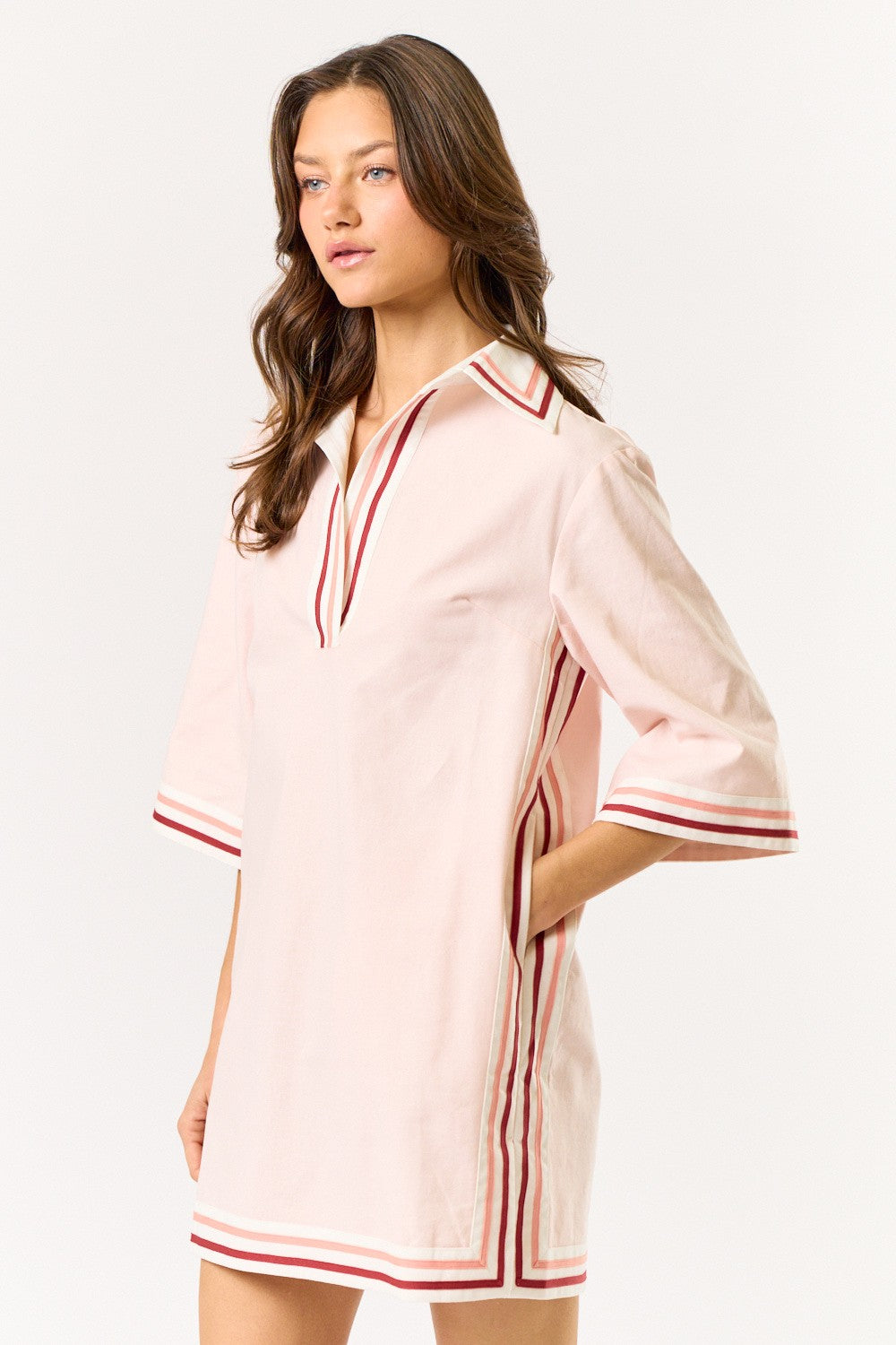 Striped Collared Shift Dress