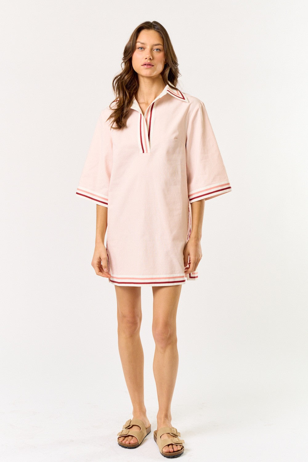 Striped Collared Shift Dress