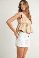 V-Neck Peplum Tank
