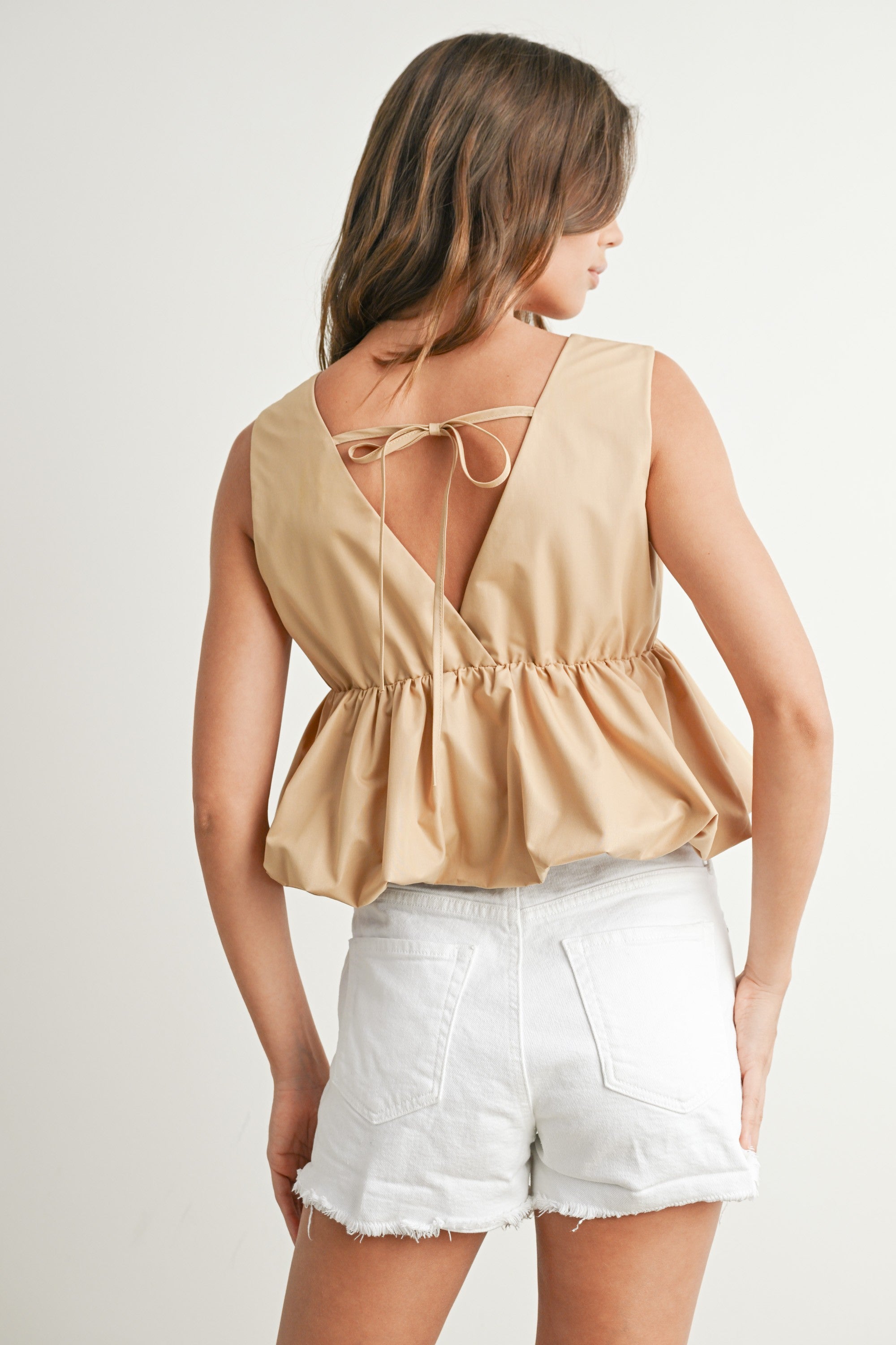 V-Neck Peplum Tank