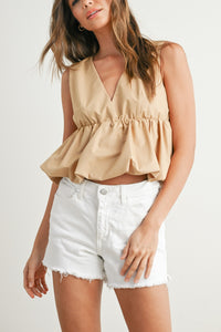 V-Neck Peplum Tank