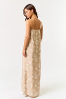Strapless Shell Print Maxi Dress