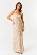 Strapless Shell Print Maxi Dress
