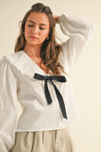 Textured Tie-Front Blouse