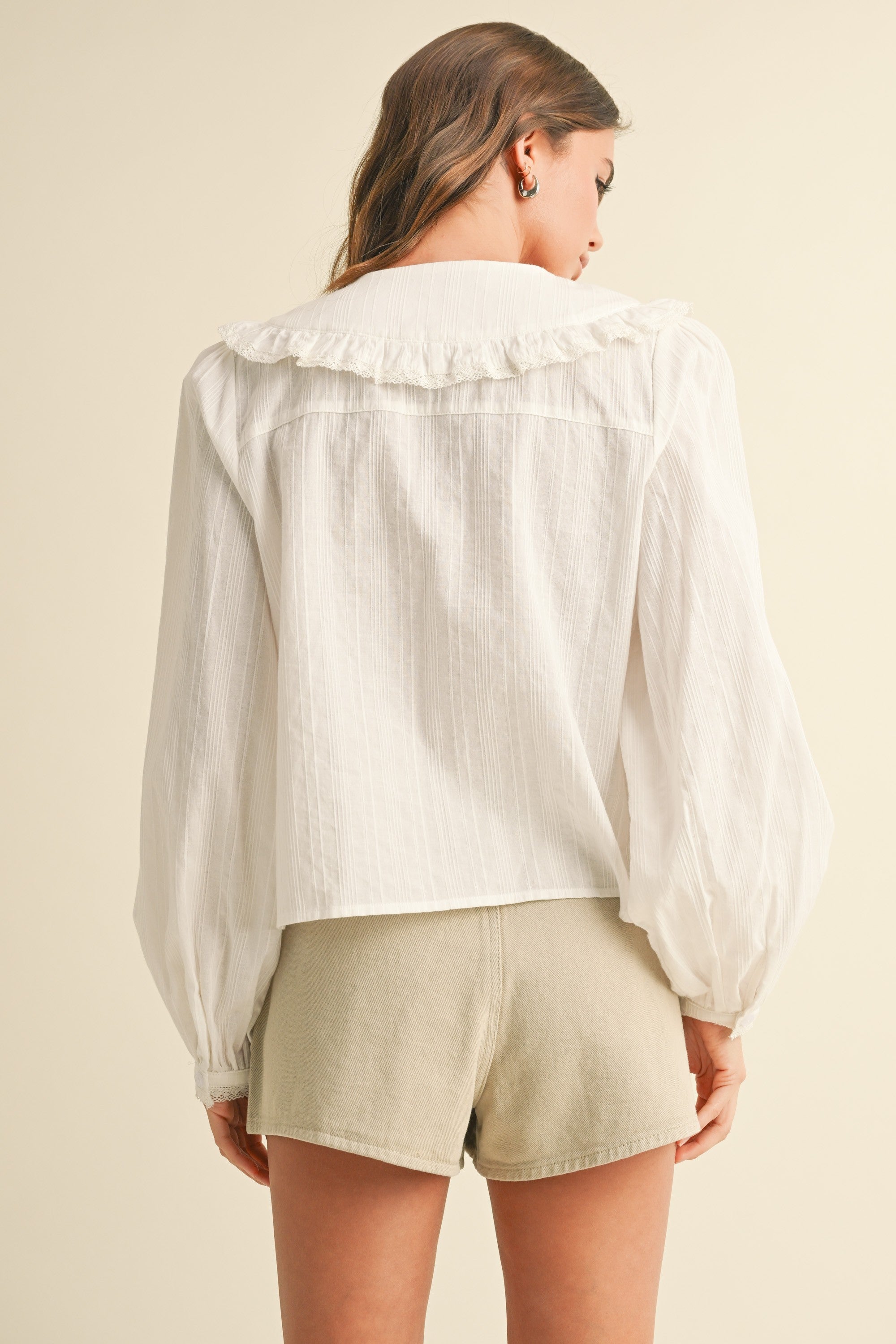 Textured Tie-Front Blouse