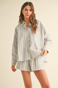 Striped Cotton Short Set