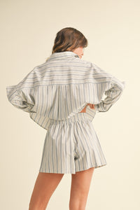 Striped Cotton Short Set