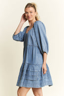 Denim Square Neck Dress