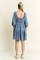 Denim Square Neck Dress