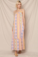 Aztec Spaghetti Strap Maxi Dress