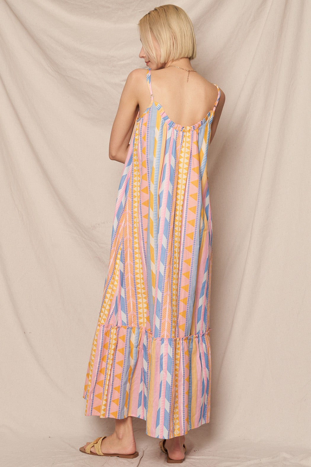 Aztec Spaghetti Strap Maxi Dress