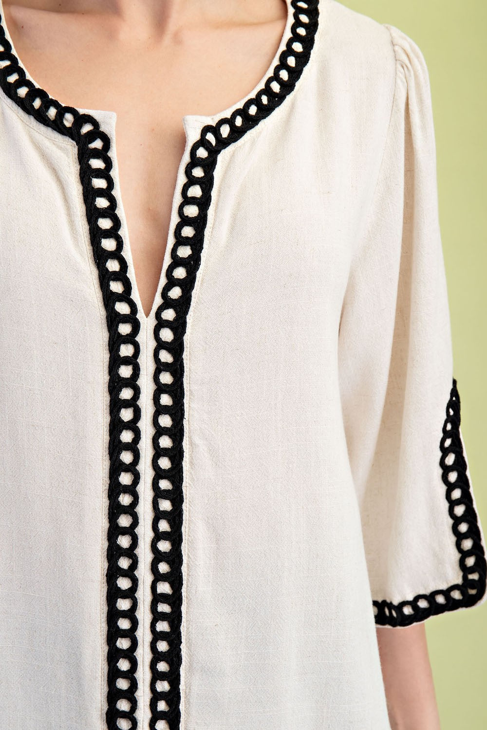 Contrast Piping Blouse