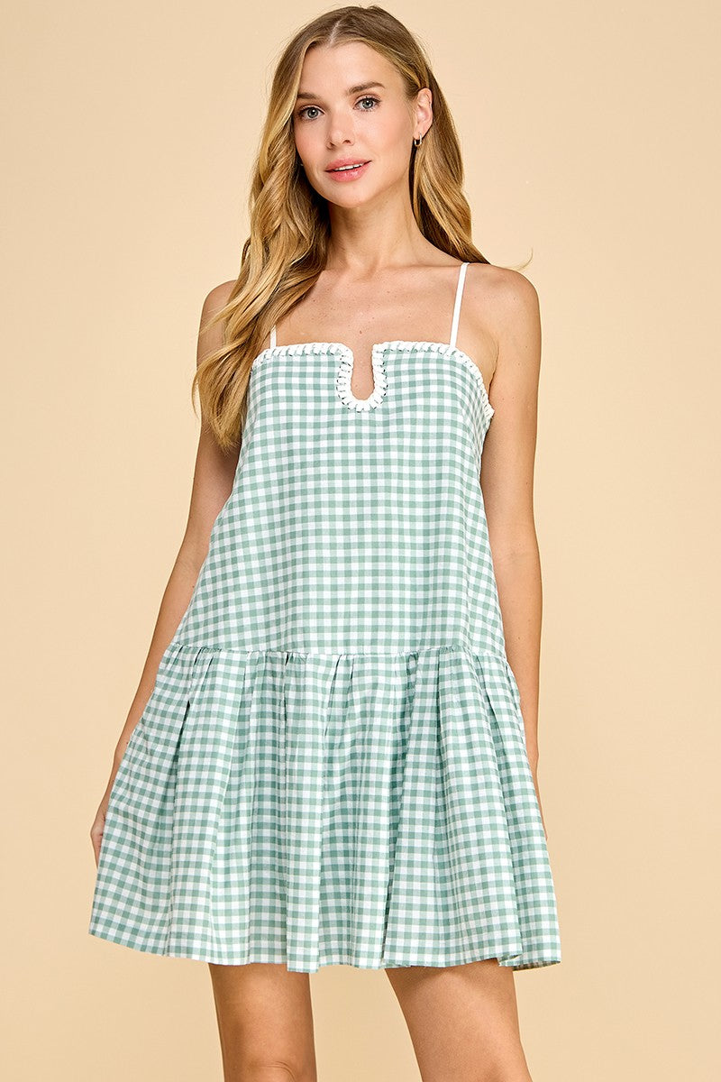 Drop Waist Gingham Mini Dress Kirby's Kloset Drop Waist Gingham Mini Dress Kirby's Kloset