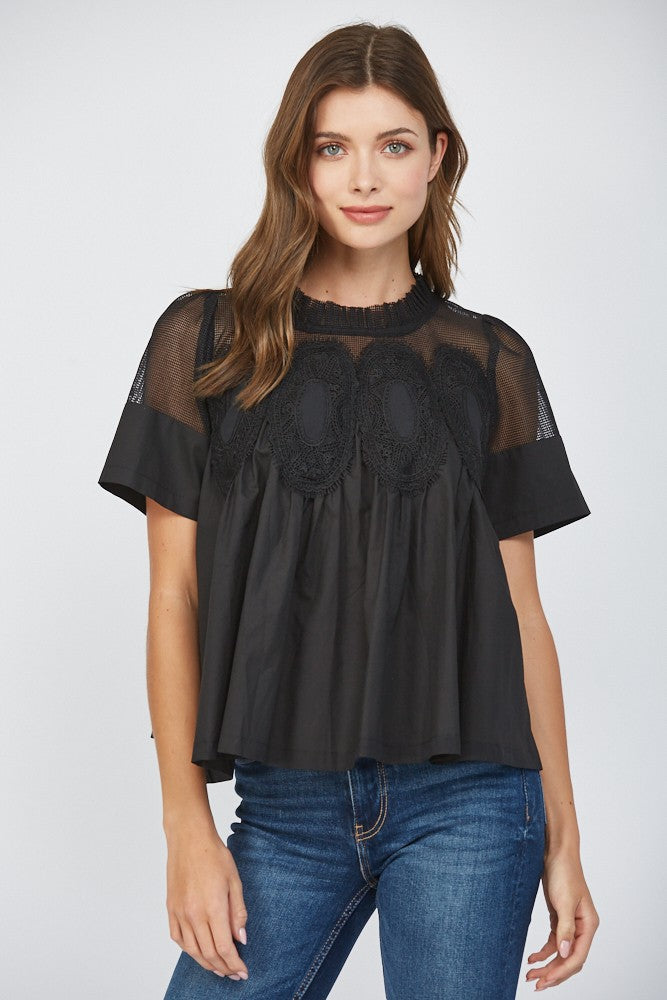 Mesh Applique Top