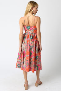 Floral Bustier Midi Dress