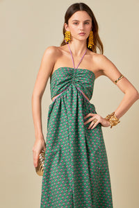 Cutout Floral Halter Dress