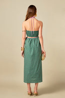 Cutout Floral Halter Dress