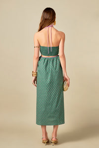 Cutout Floral Halter Dress