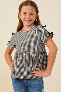 Black Gingham Top