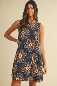 Embroidered A-Line Dress