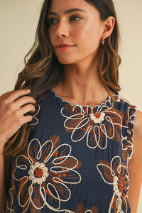 Embroidered A-Line Dress