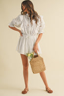 Frill Button-Down Romper