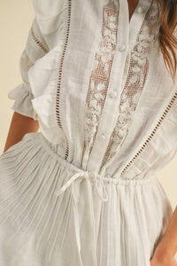 Frill Button-Down Romper