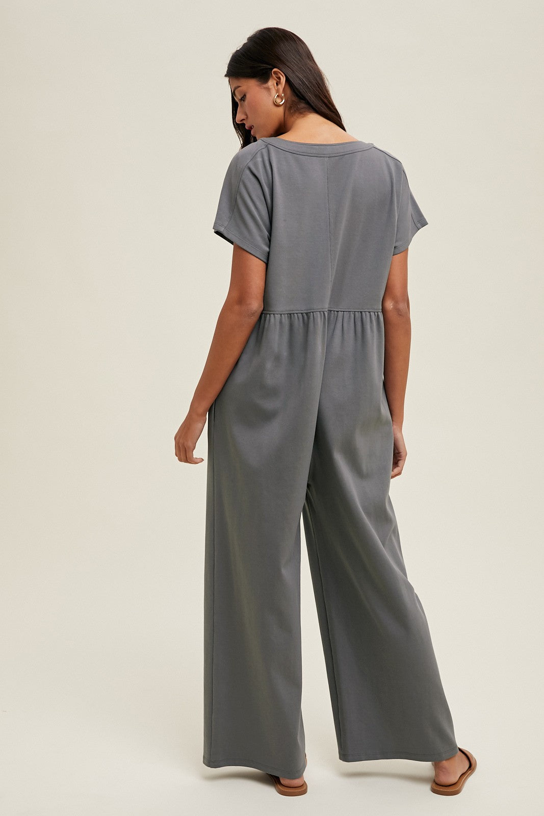 Short Sleeve Knit Jumpsuit