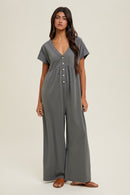 Short Sleeve Knit Jumpsuit