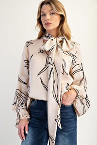 Satin Abstract Blouse