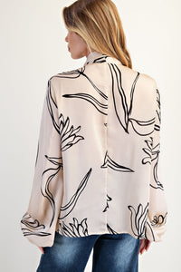 Satin Abstract Blouse