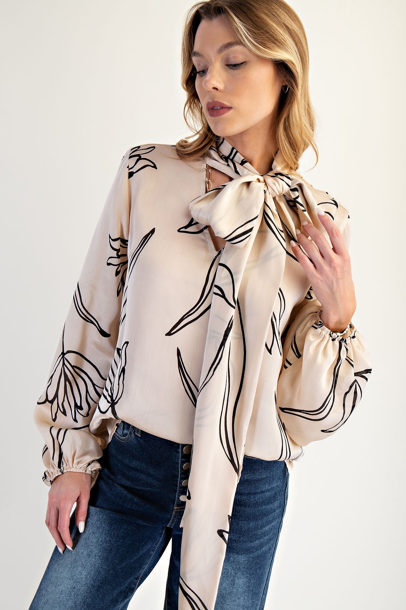 Satin Abstract Blouse