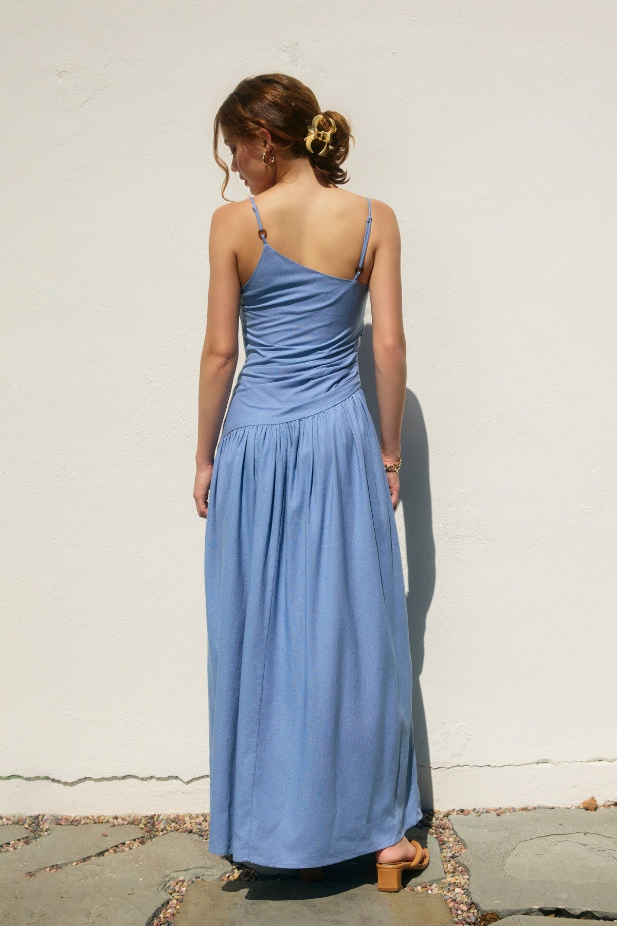 Drop Waist Ruched Maxi Dress Drop Waist Ruched Maxi Dress