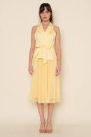 Suit Vest Mesh Maxi Dress