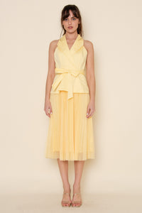 Suit Vest Mesh Maxi Dress