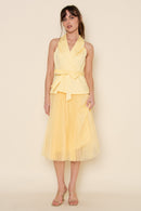 Suit Vest Mesh Maxi Dress