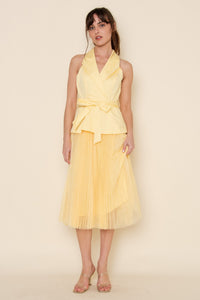 Suit Vest Mesh Maxi Dress