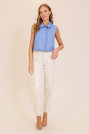 Sleeveless Frilly Top