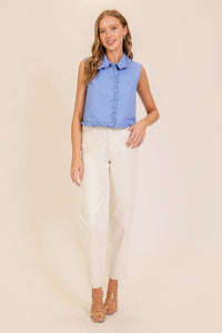 Sleeveless Frilly Top