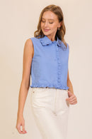 Sleeveless Frilly Top