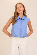 Sleeveless Frilly Top