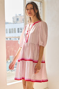 Contrast Striped Mini Dress